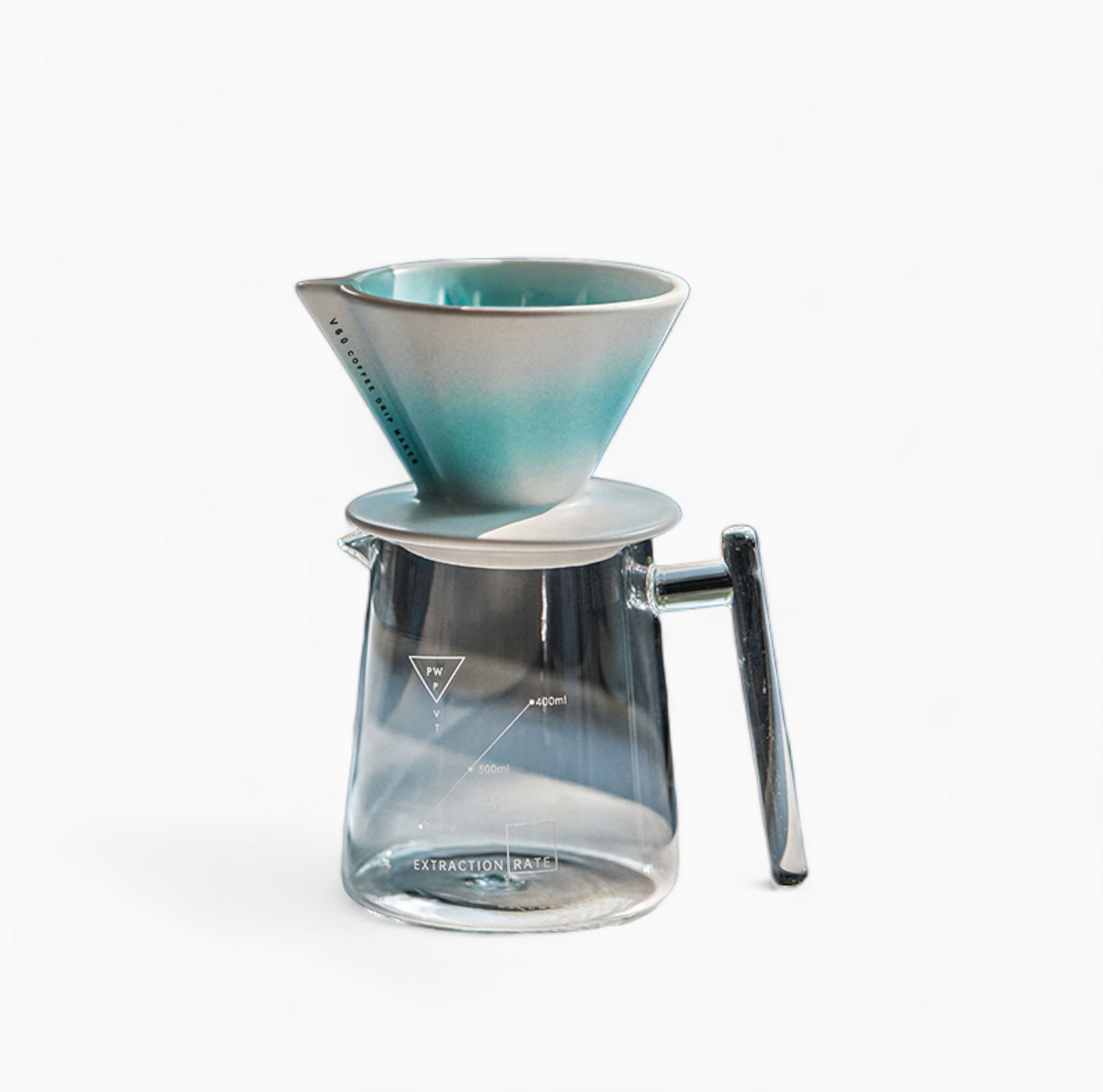 Premium V60 Ceramic Pour Over Coffee Dripper with Glass Sharing Pot - Perfect for Home Brewing, Office Use & Specialty Coffee Enthusiasts