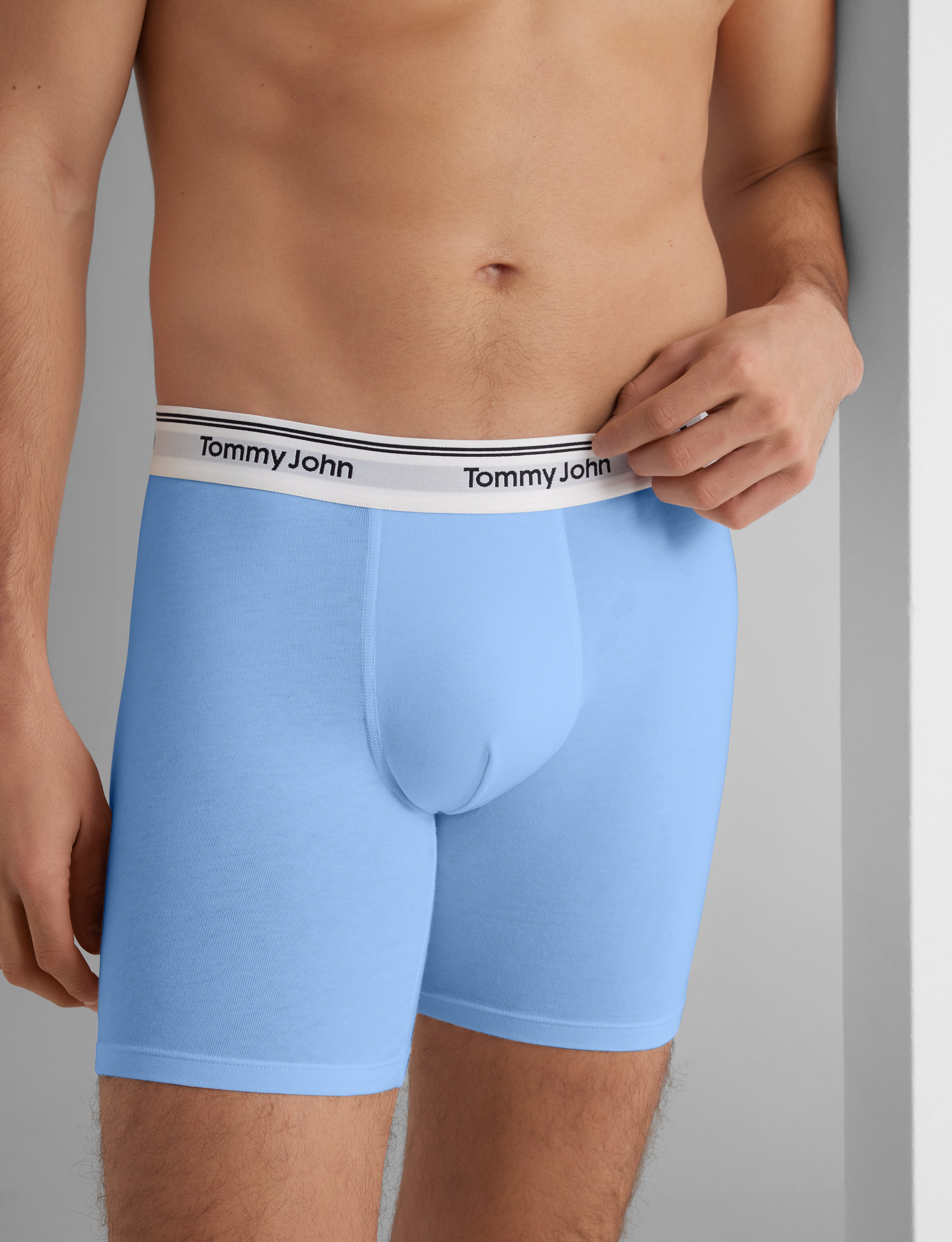 Premium Cotton Mid-Length Boxer Briefs for Men - 6-Pack Soft Breathable Underwear for All-Day Comfort | Workout, Lounge & Everyday Wear