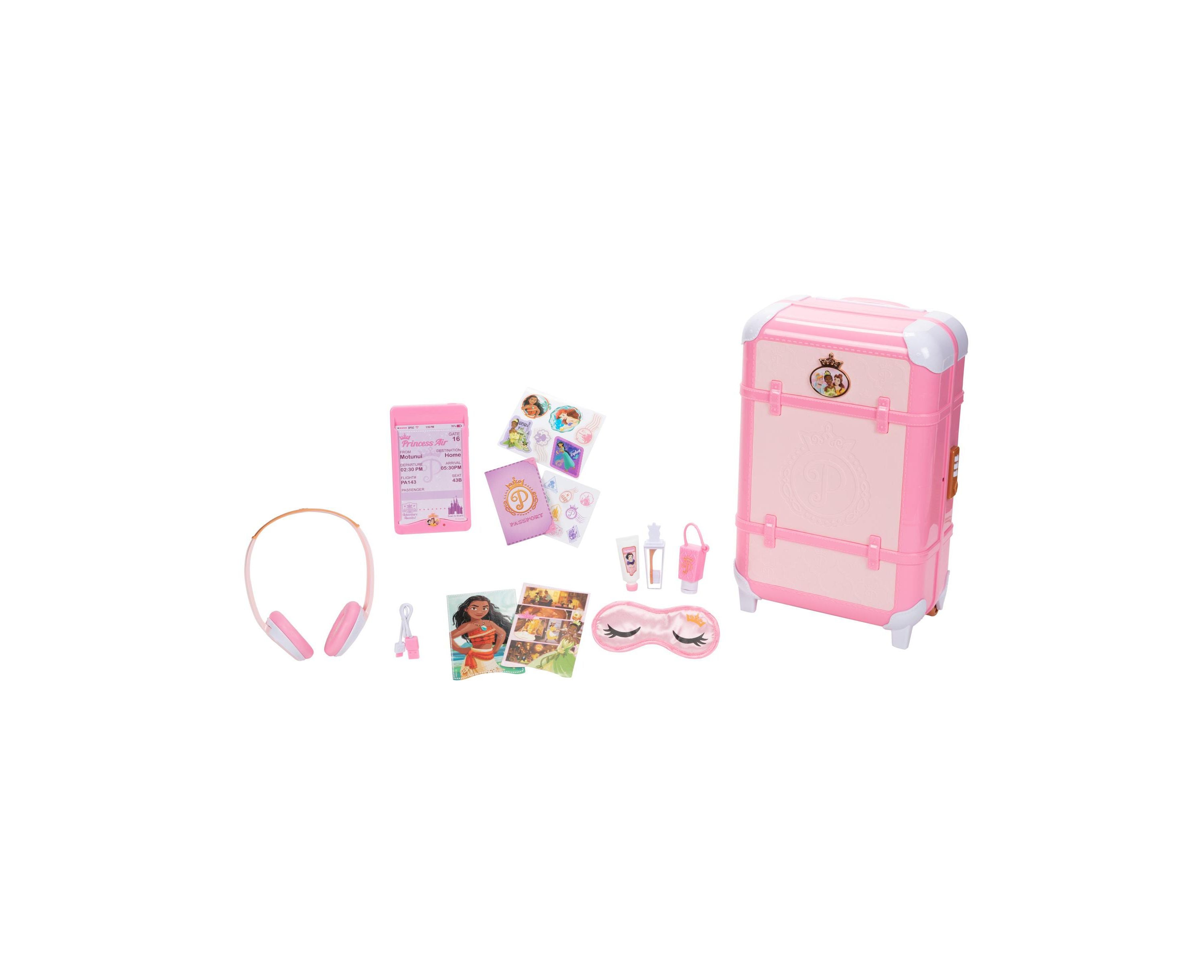Disney Princess 14-Piece Travel Luggage Set for Kids - Stylish Suitcase with Wheels & Carry-On for Girls' Vacation, School Trips & Airplane Travel