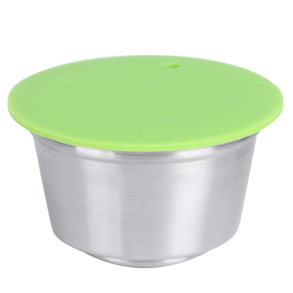Jerliflyer Stainless Steel Reusable Coffee Capsule Cup for Dolce Gusto - Eco-Friendly Refillable Filter Cup with Green Design | Perfect for Home, Office & Travel Coffee Brewing