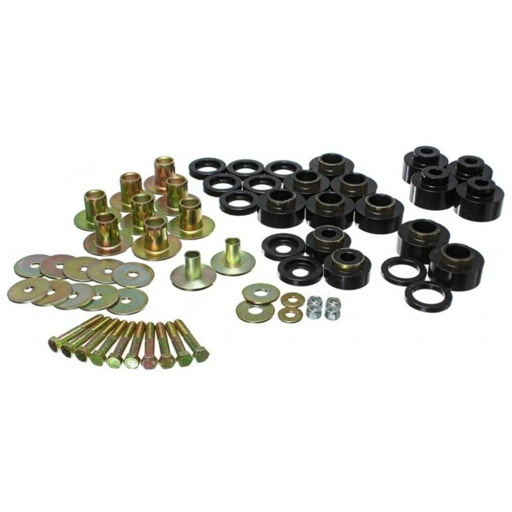 Energy Suspension Body Mounts Set for 1968-1972 Chevy Chevelle - Black Polyurethane Bushings (3.4170G) | Improved Ride Comfort & Vibration Reduction for Classic Car Restoration