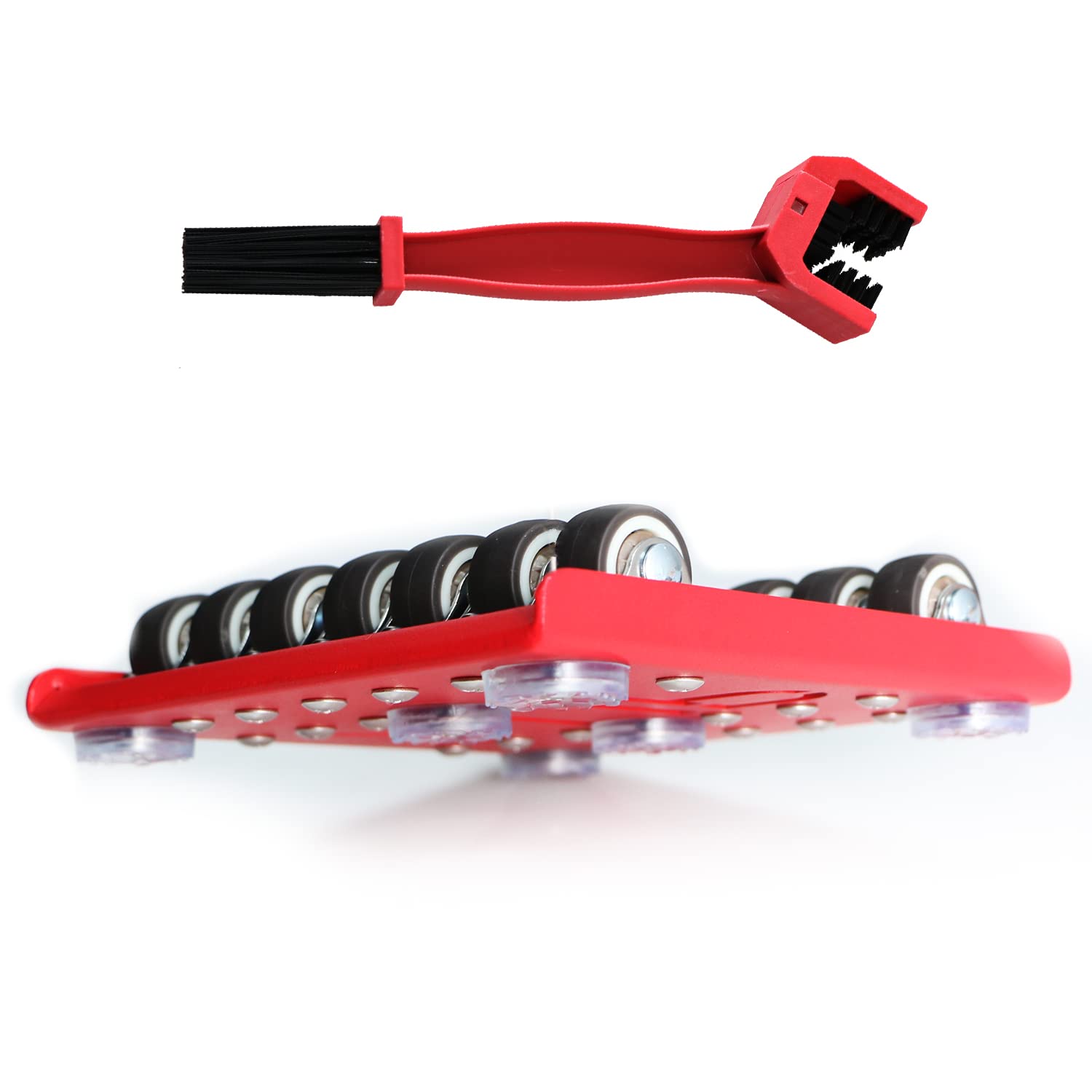 **Asko Aoyupe Red Motorcycle Wheel Cleaning Stand - Slip-Resistant Paddock Stand Replacement for Tire Cleaning & Chain Lubrication - Portable Bike Wheel Stand for Bikes Under 600 lbs - Ideal for Garage, Track & DIY Maintenance**