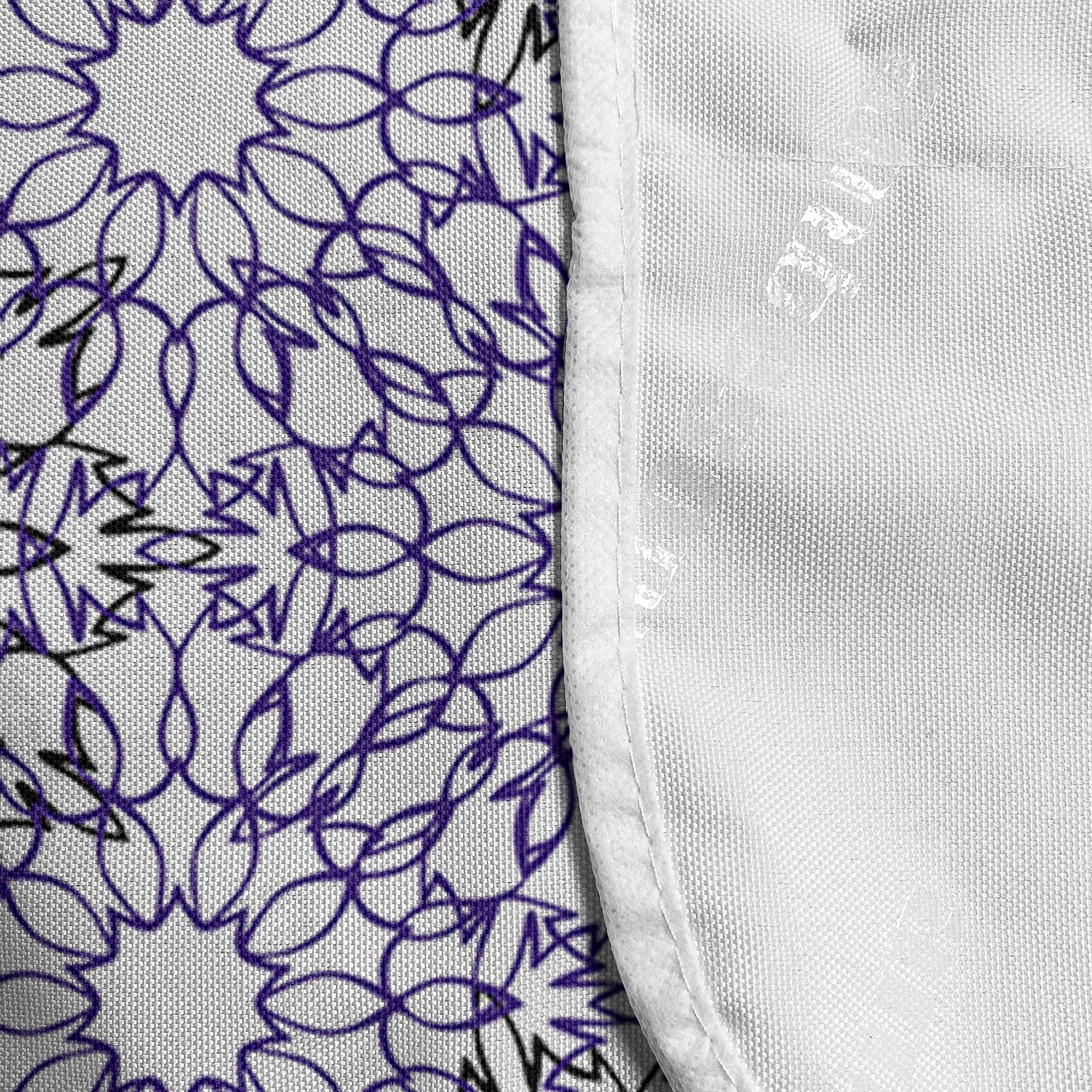 Ambesonne Abstract Microwave Cover - Waterproof Mandala Floral Pattern Kitchen Organizer with Pockets, 36x12 Inches, White & Violet - Perfect for Protecting Appliances & Adding Boho Decor to Modern Kitchens