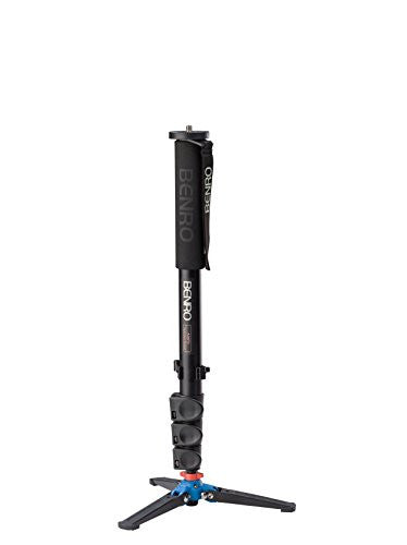 Benro A38FD 4-Section Aluminum Monopod with 3-Leg Locking Base - Lightweight Camera Support for Travel, Sports & Wildlife Photography