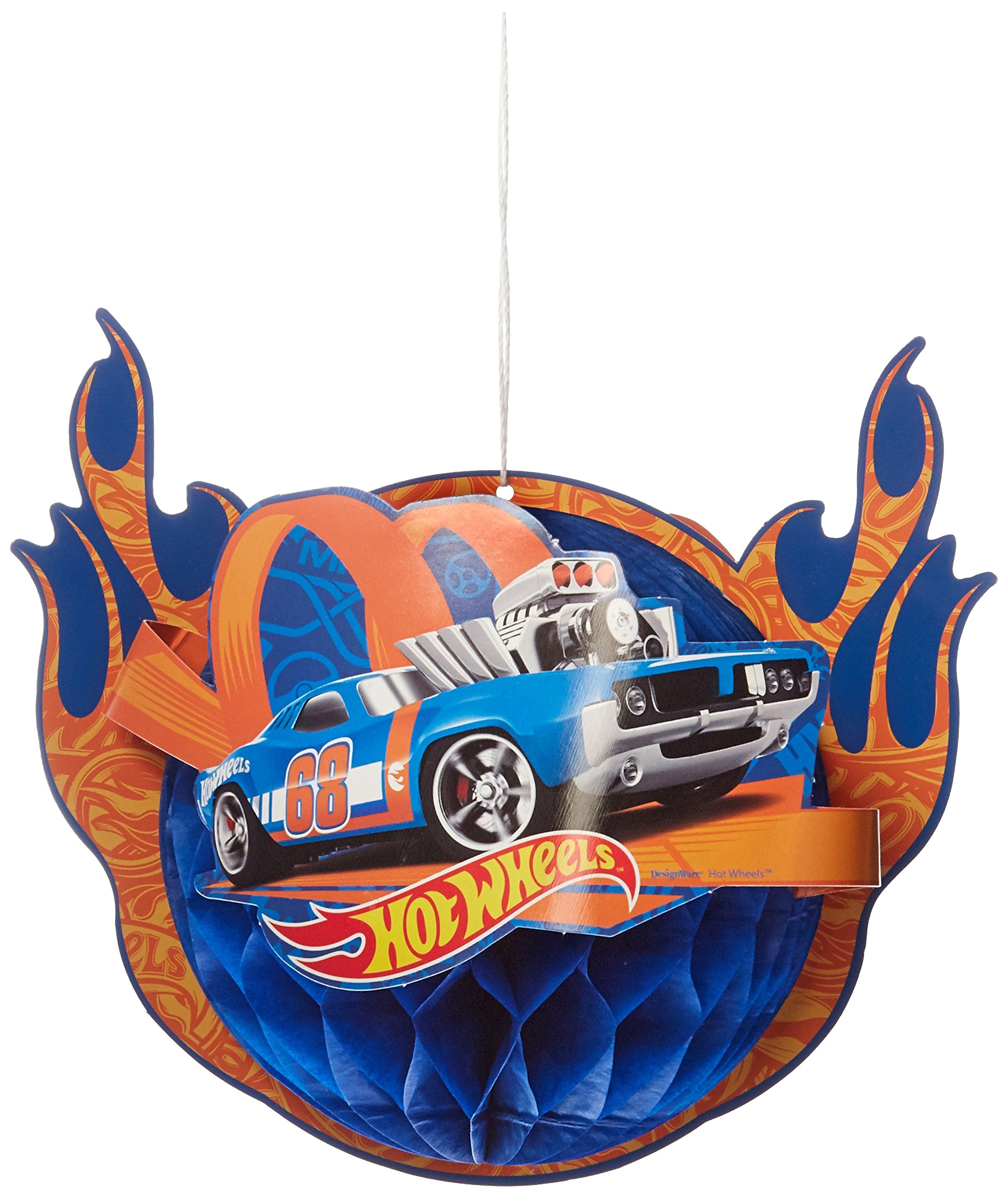Hot Wheels Wild Racer Honeycomb Decorations - Colorful Die-Cast Car Party Favors for Kids Birthday, Baby Shower & Themed Events