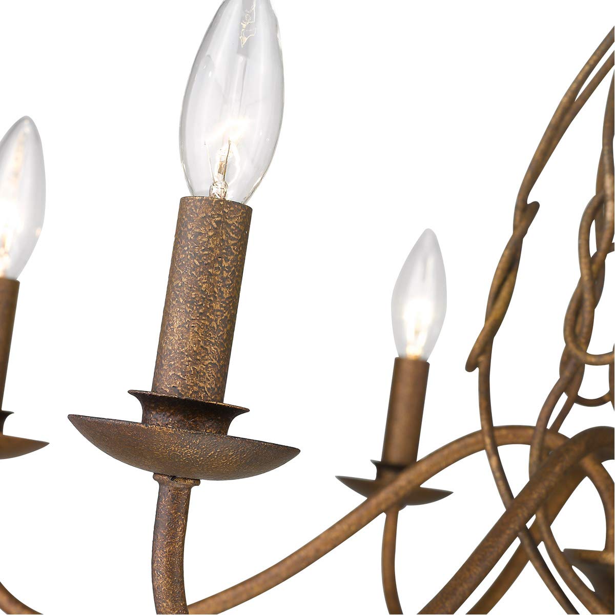 Golden Antoinette 6-Light Chandelier in Burnished Chestnut - Ceiling Mount Dining Room Lighting Fixture for Elegant Home Decor | Perfect for Dining Rooms, Foyers, and Luxury Bedrooms