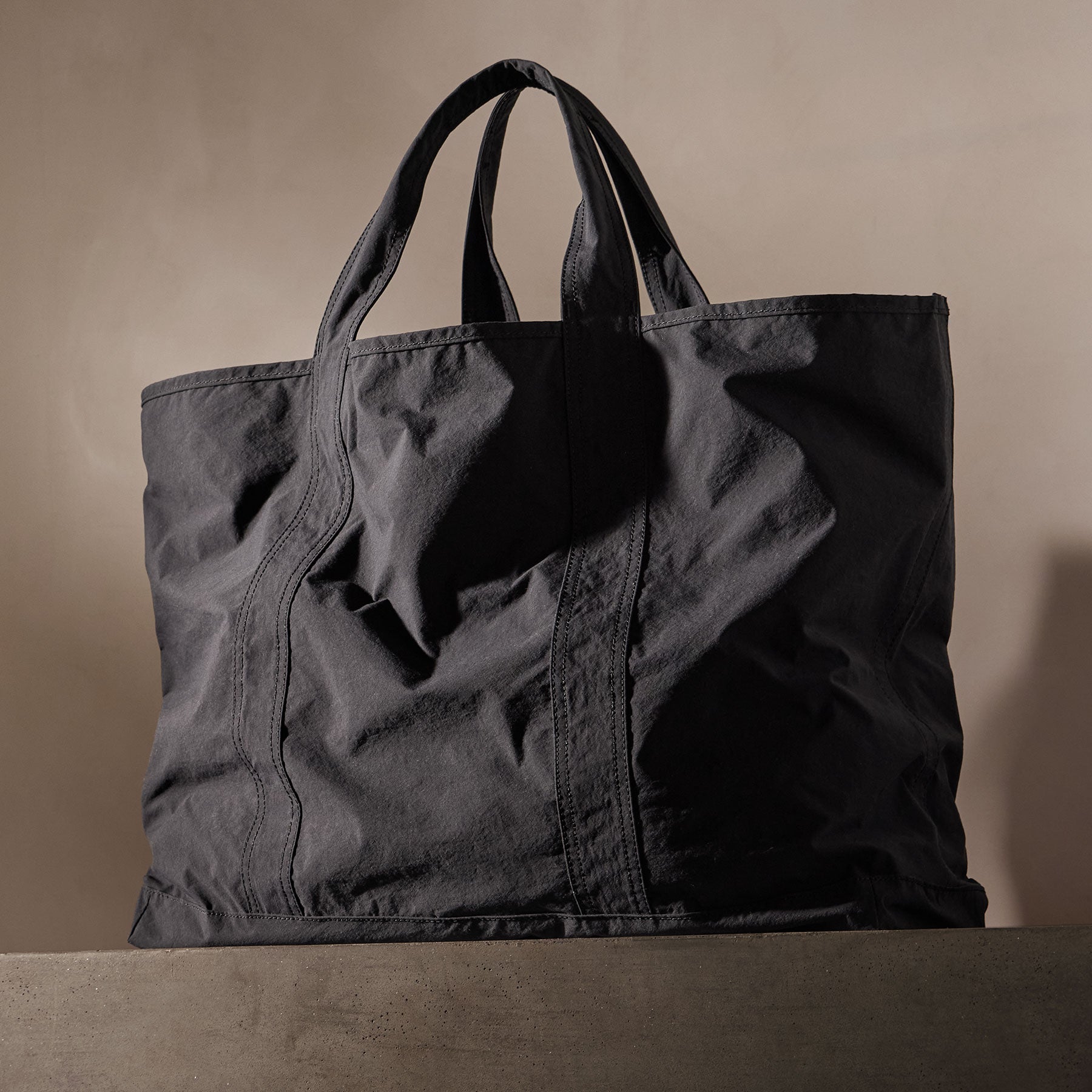Large Matte Nylon Tote Bag - Stylish Black Work & Travel Tote for Women - Perfect for Office, Gym & Weekend Getaways