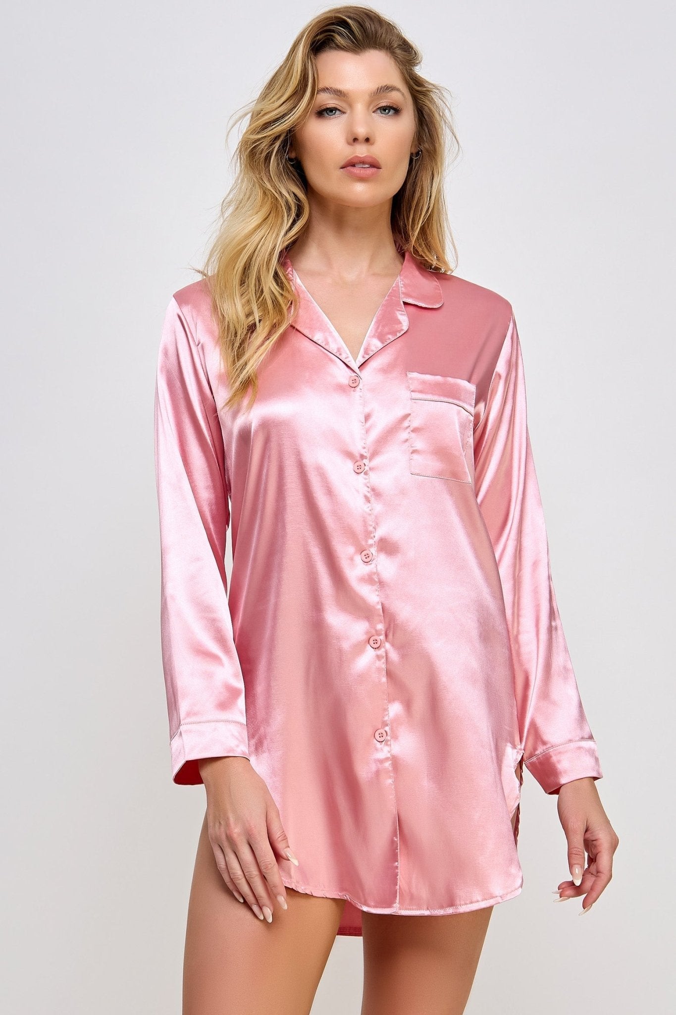 BeWicked Women's Kimberly Satin Sleepshirt BW1788 - Soft & Sexy Nightwear for Comfortable Sleep & Lounge Wear
