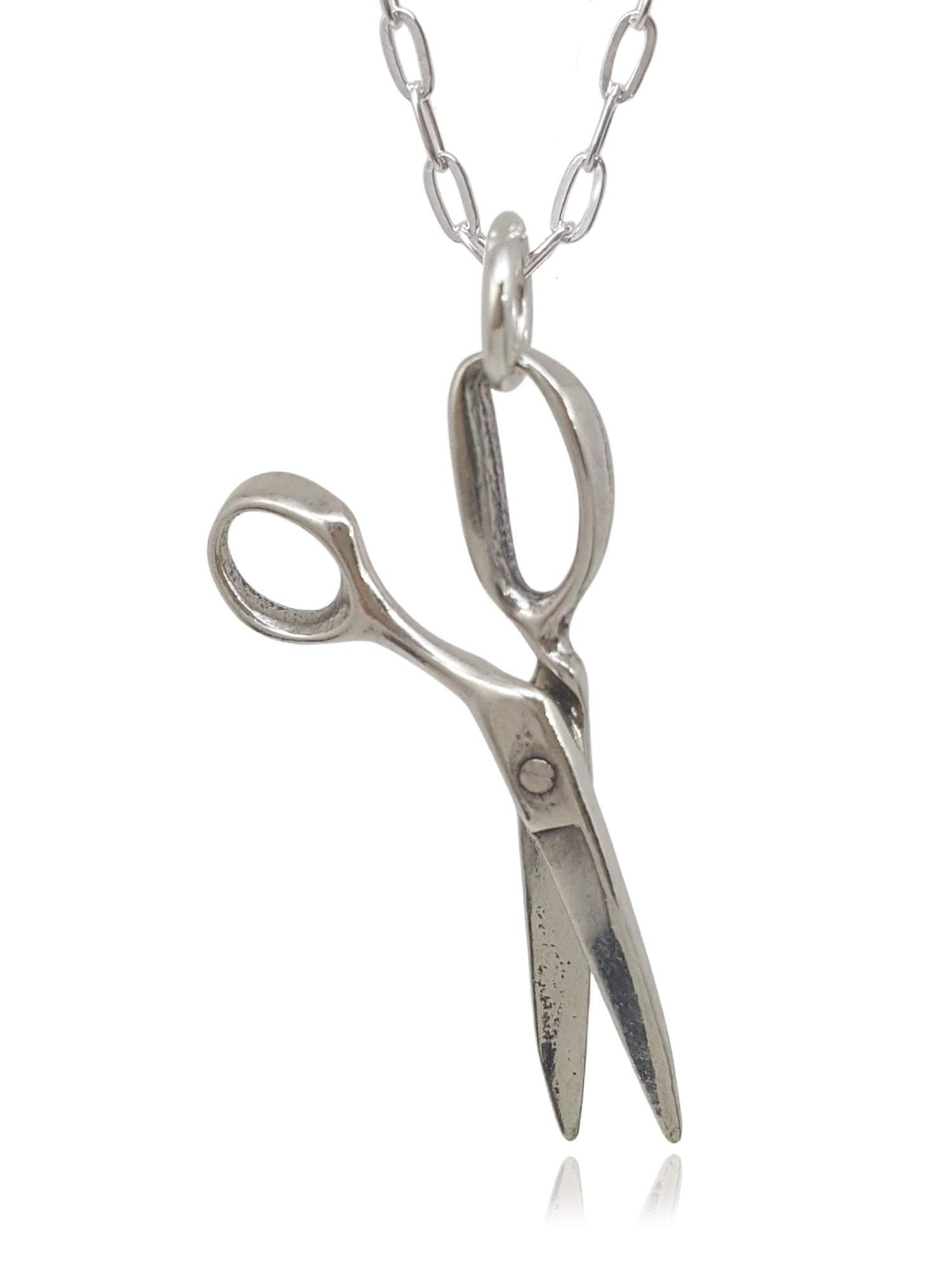 3D Sterling Silver Scissors Charm Necklace - 18 Inch Adjustable Chain - Perfect for Jewelry Making, Sewing Enthusiasts & Fashion Accessories