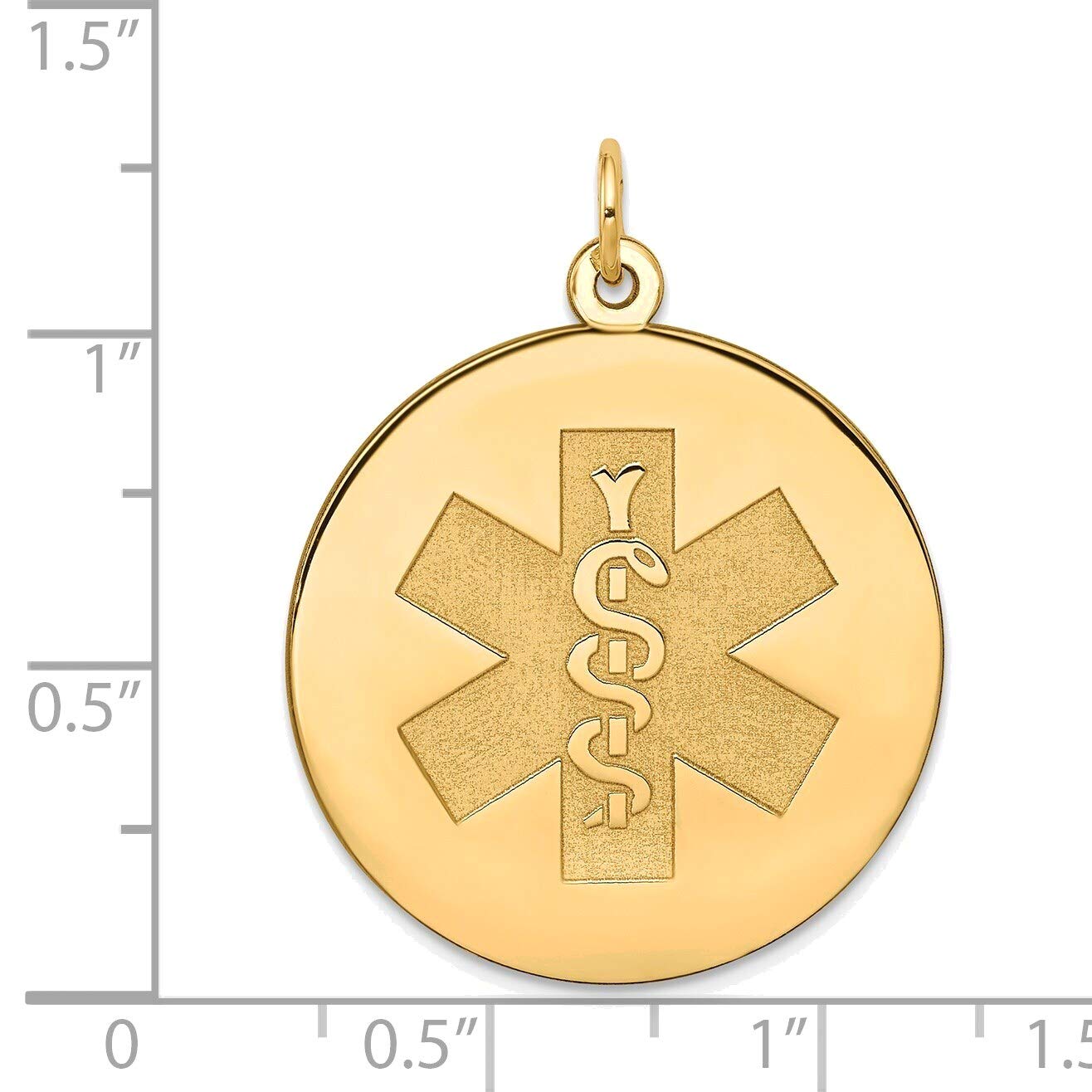 14K Yellow Gold Medical Jewelry Pendant for Emergency ID