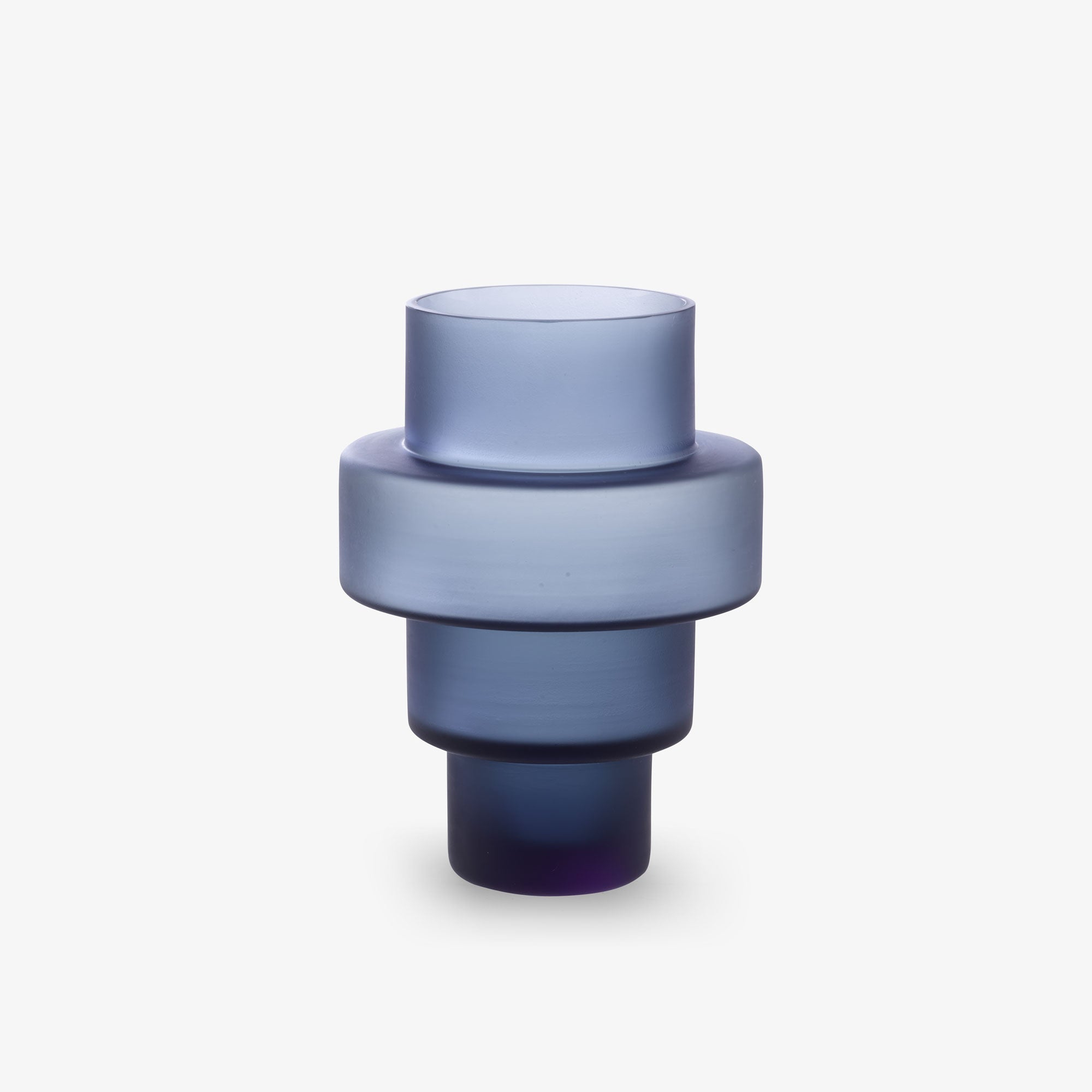 Handmade Medium Indigo Blue Glass Vase - Elegant Home Decor for Living Room, Dining Table & Wedding Centerpieces