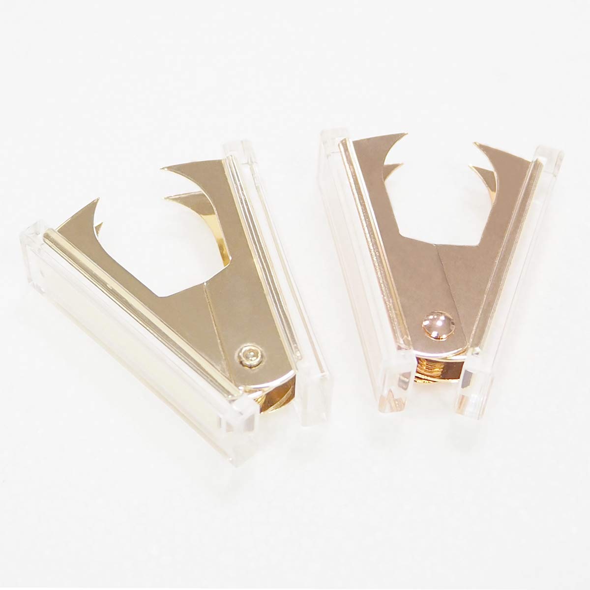 Premium Rose Gold & Gold Staple Remover Set - 2 Pack Ergonomic Staple Removal Tool for Office, School & Home Use | Luxury Acrylic Desk Accessories for Professional Workspace Organization