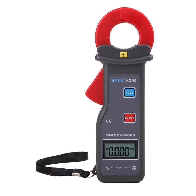ETCR6300 Digital Clamp Meter - High Accuracy AC Current Tester (0.000mA-60.00A) with LCD Display, 0.001mA Resolution, 25×30mm Clamp & USB Interface - Perfect for HVAC, Electrical Maintenance and Industrial Current Measurement