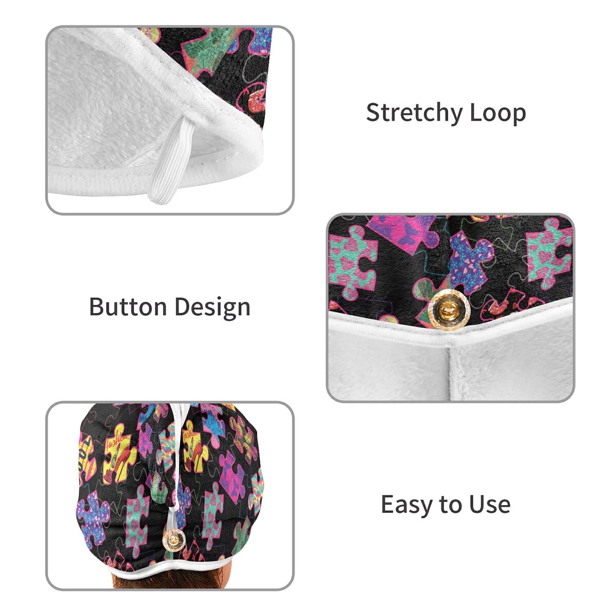 DOMIKING 2 Pack Microfiber Hair Towel Wrap - Quick Dry Hair Turban for Women & Men, Anti-Frizz Hair Dryer Cap for Dyed, Curly & Long Hair - Perfect for Shower, Salon & Travel Use