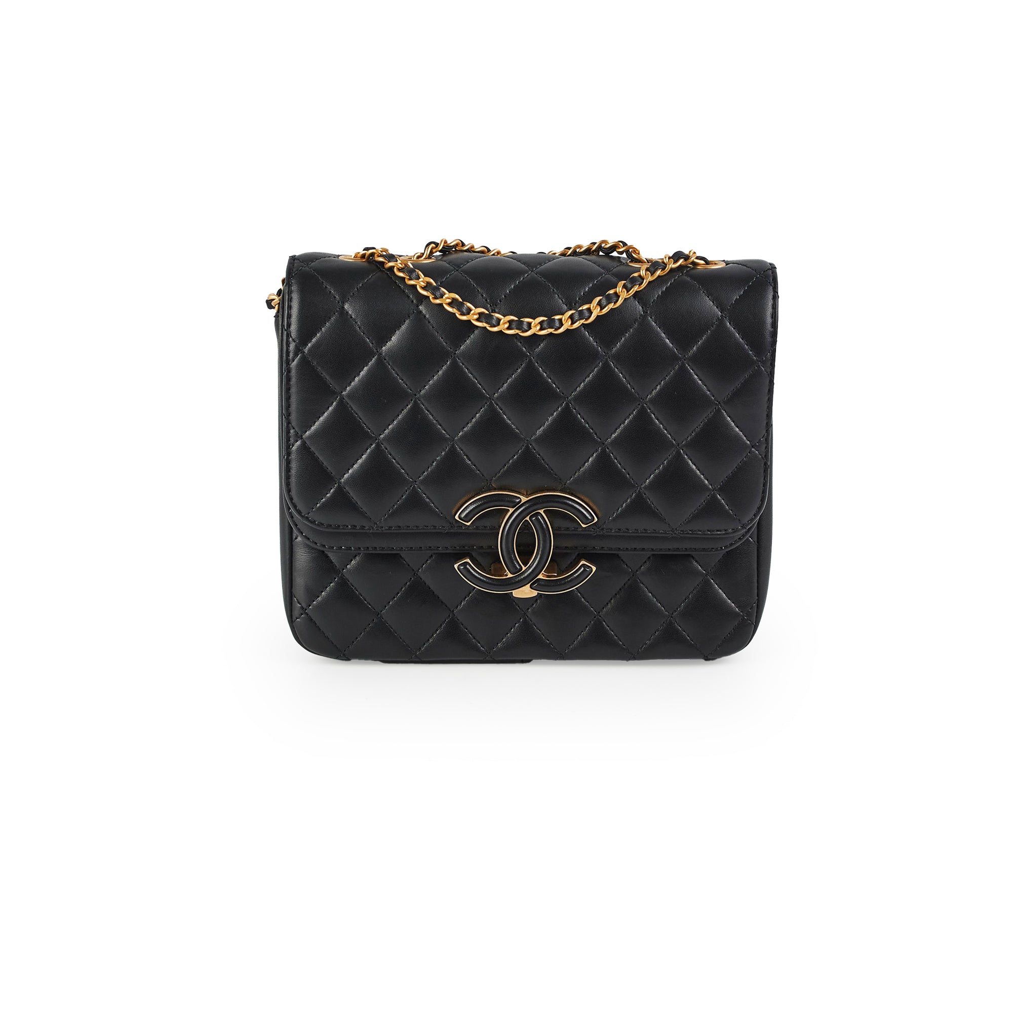 Chanel Mini Flap Bag 19A Black Lambskin Leather Crossbody Purse for Women | Luxury Designer Handbag for Evening Parties & Date Nights