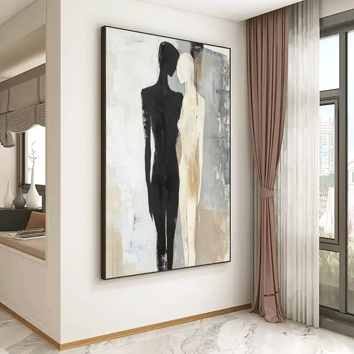 Contemporary Abstract Minimalist Wall Art Painting #CW006 - Modern Home Decor for Living Room, Bedroom & Office