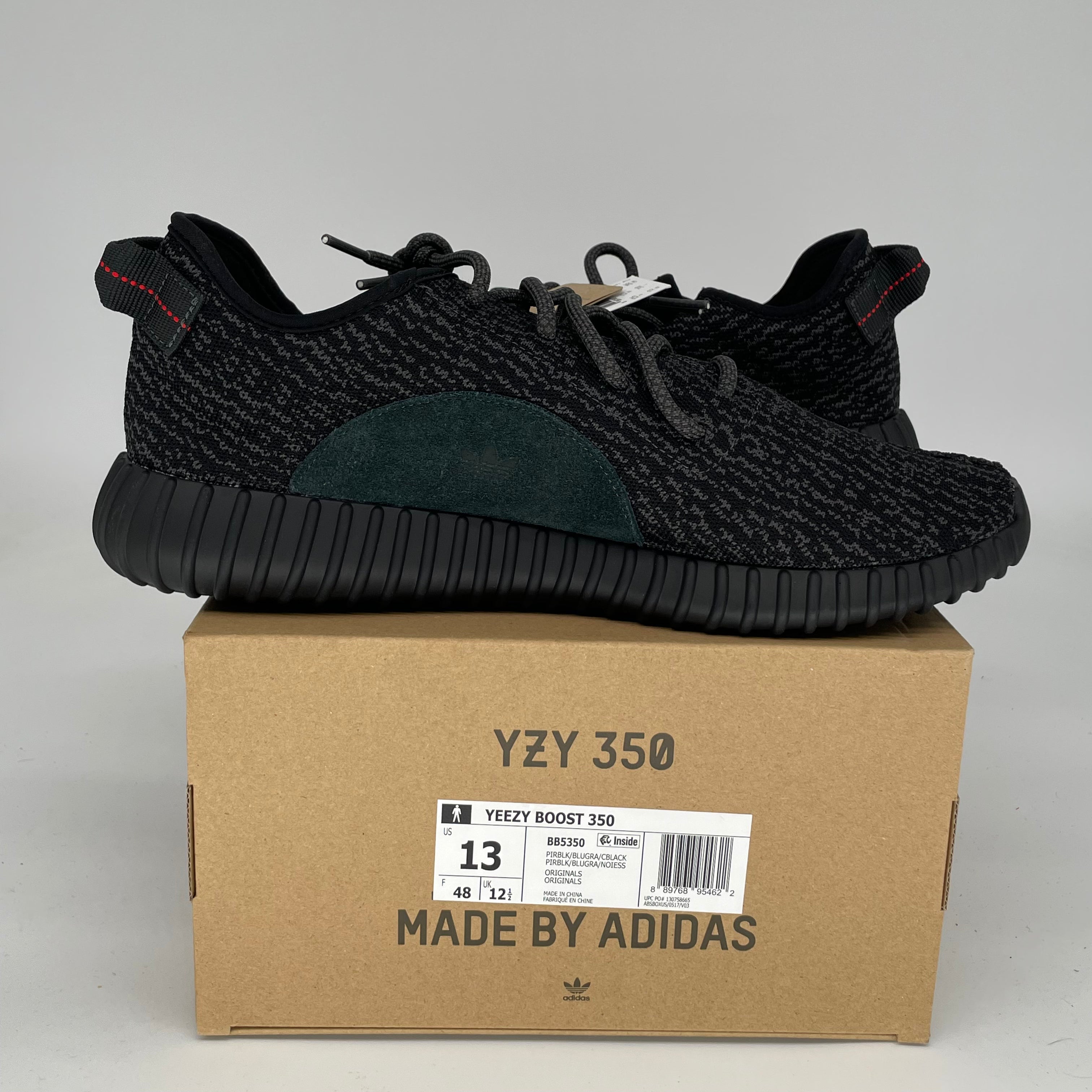 Adidas Yeezy Boost 350 V2 Pirate Black Men's Sneakers - Size 13 (BB5350) | Comfortable Running Shoes for Casual Wear & Street Fashion