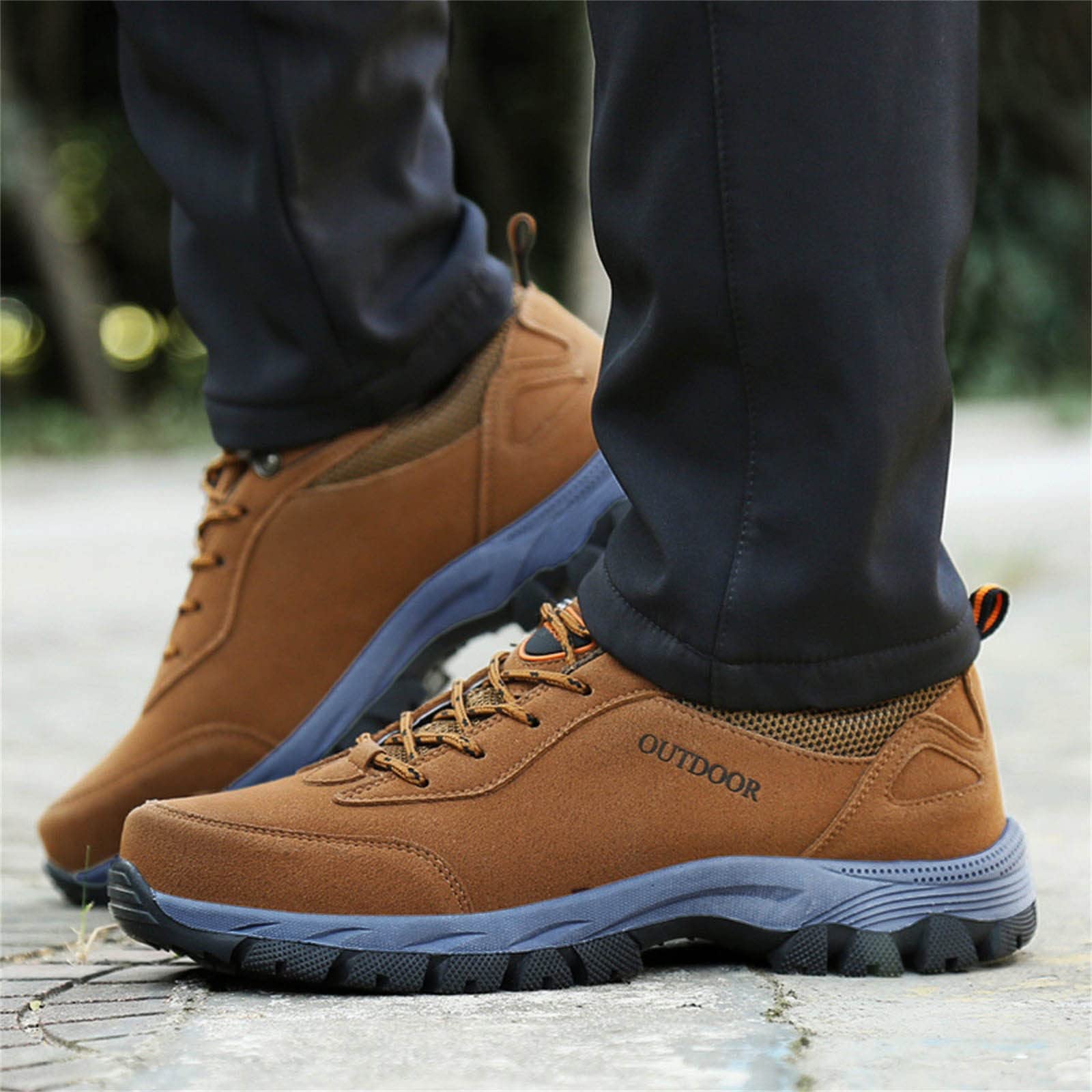 Barefoot Shoes for Men - Lightweight Non-Slip Hiking Boots with Wide Toe Box | Waterproof Winter Safety Shoes for Trekking, Motorcycle Riding & Outdoor Work