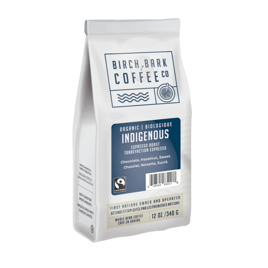 Organic Birch Bark Indigenous Espresso FTO Whole Bean Coffee - 12oz Bag | Fair Trade, Single Origin | Perfect for Home Brewing, Office Use & Gifts