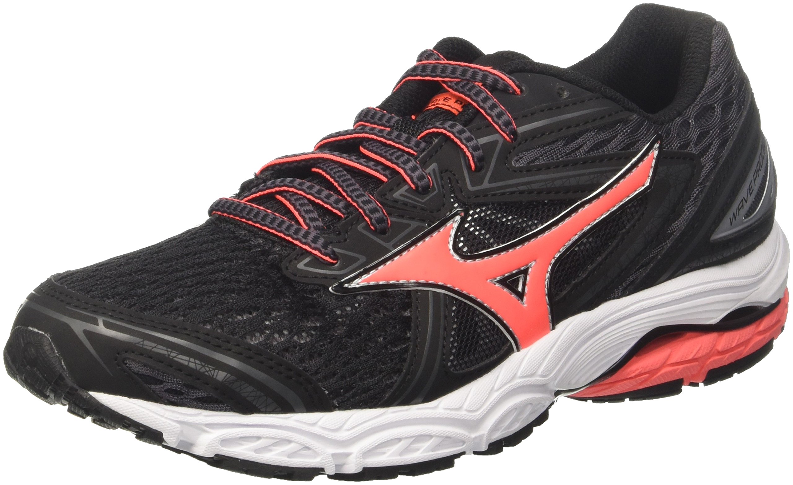 Mizuno Women's Wave Prodigy Running Shoes - Black Size 6.5 Medium (B,M) | Lightweight Cushioned Athletic Sneakers for Jogging, Gym Workouts & Daily Walking