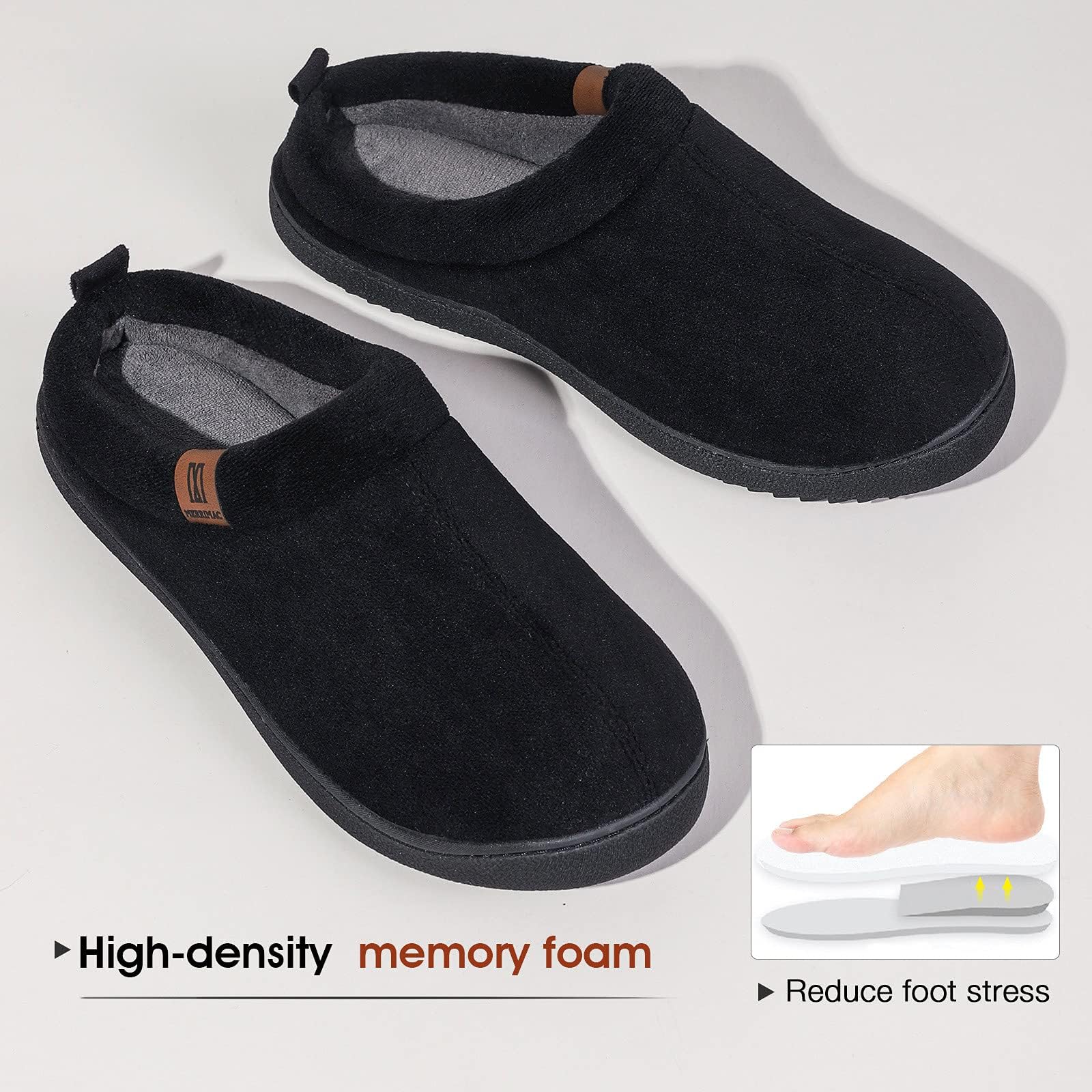 MERRIMAC Men's Slip-On Slippers with Memory Foam - Ultra Comfortable Non-Slip Indoor House Shoes for Relaxing at Home, Lounging & Casual Wear