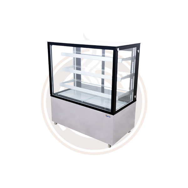 Omcan Commercial Square Glass Refrigerated Display Case - 4 Sizes (44382/44383/44384/44505) - Perfect for Bakeries, Delis, Cafes & Retail Stores