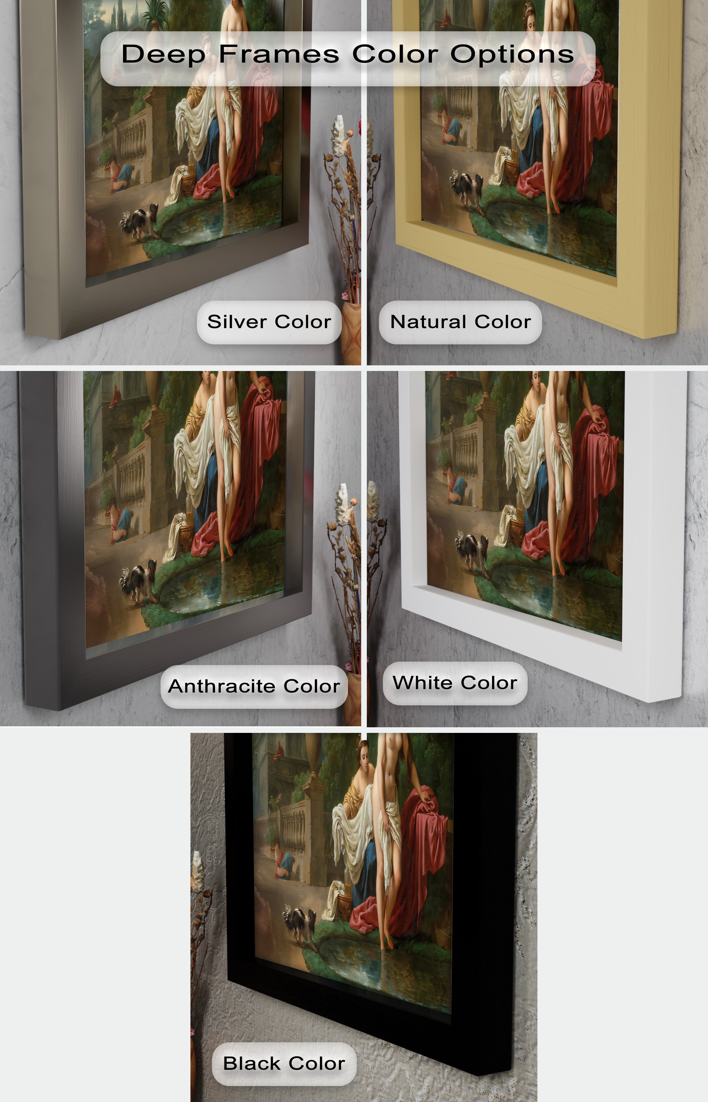Neoclassical Elegance Oil Painting - Garden Bathing Scene Artwork for Home Decor & Living Room Wall Art
