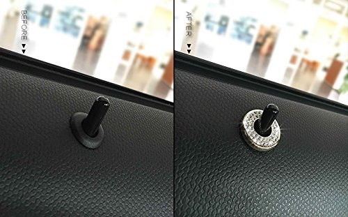 (2 Pack) Bling Crystal Alloy Door Lock Knob Ring Covers for MINI Cooper - Elegant Car Accessories for Luxury Vehicle Upgrade & Interior Decoration