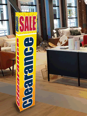 Tower Sign - Clearance Sale (Pack of 3) | High Visibility Store Sign for Retail, Warehouse & Business Clearance Events