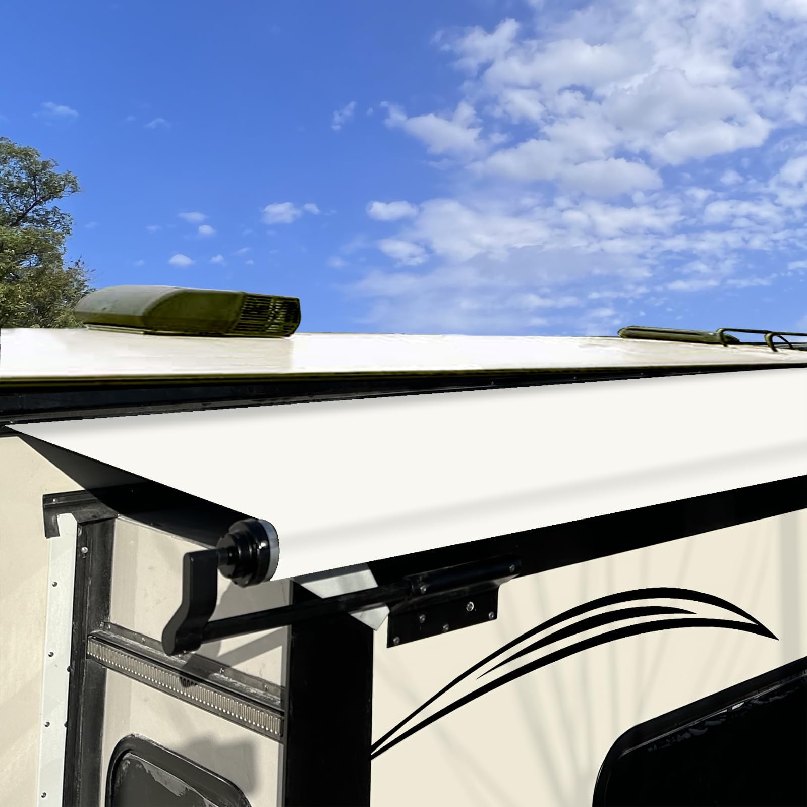 **RV Awning Fabric Replacement - Universal Slide Topper for 5th Wheel RVs, Travel Trailers & Motorhomes (49
