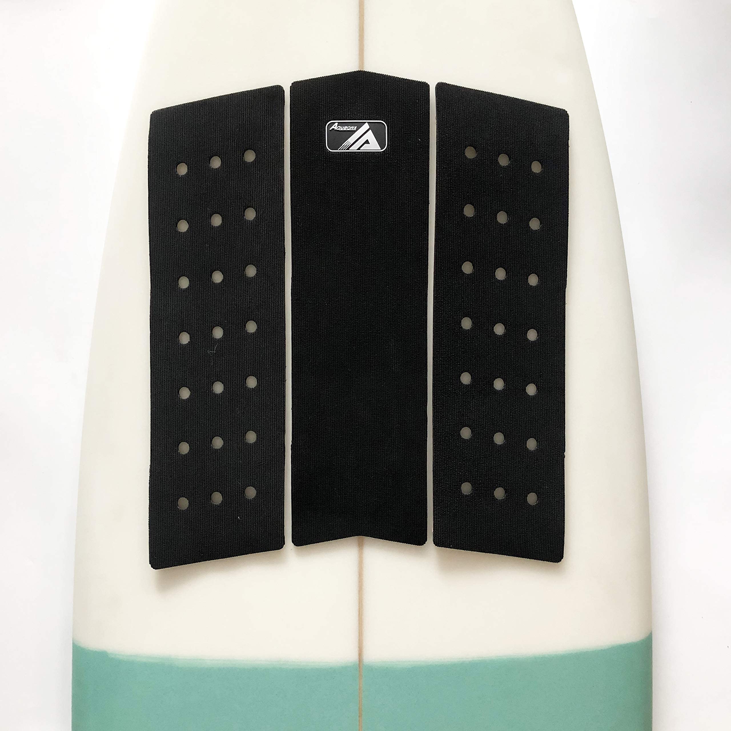 AQUABONA 3-Piece Stomp Pad Surfboard EVA Traction Pad - Non-Slip Adhesive Tail Pad for Surfboards, Shortboards, Longboards & Skimboards | Professional Grip for Better Control & Safety While Surfing