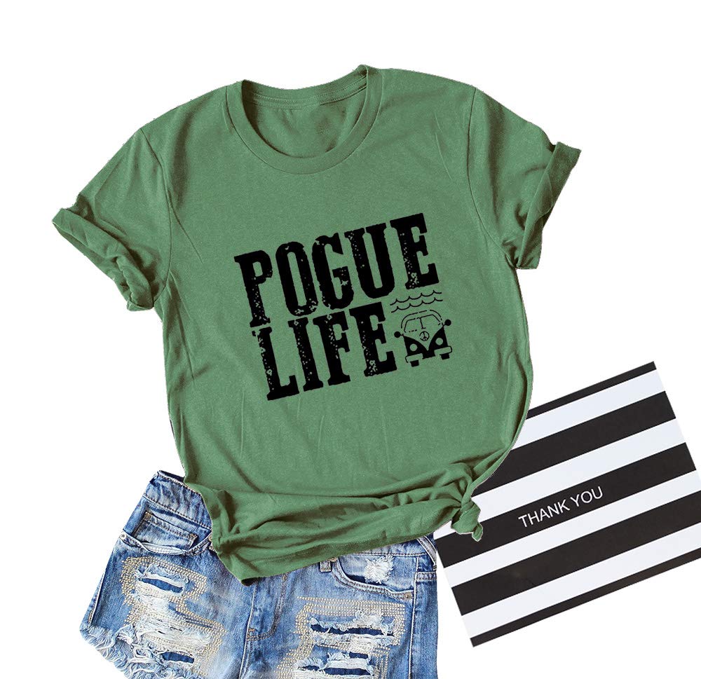 Pogue Life Women's Short Sleeve Graphic T-Shirt - Funny Vacation Bus Design Tee for Summer Travel, Beach Outings & Casual Wear
