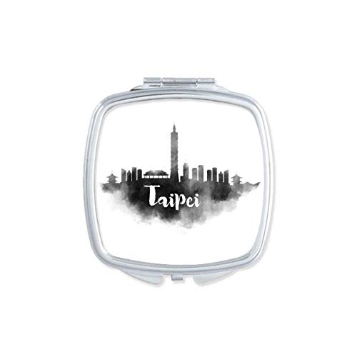 DIYthinker Taipei Taiwan China Landmark Ink City Mirror - Portable Compact Pocket Makeup Mirror with Double Sided Glass for Travel, Home & On-the-Go Touch Ups