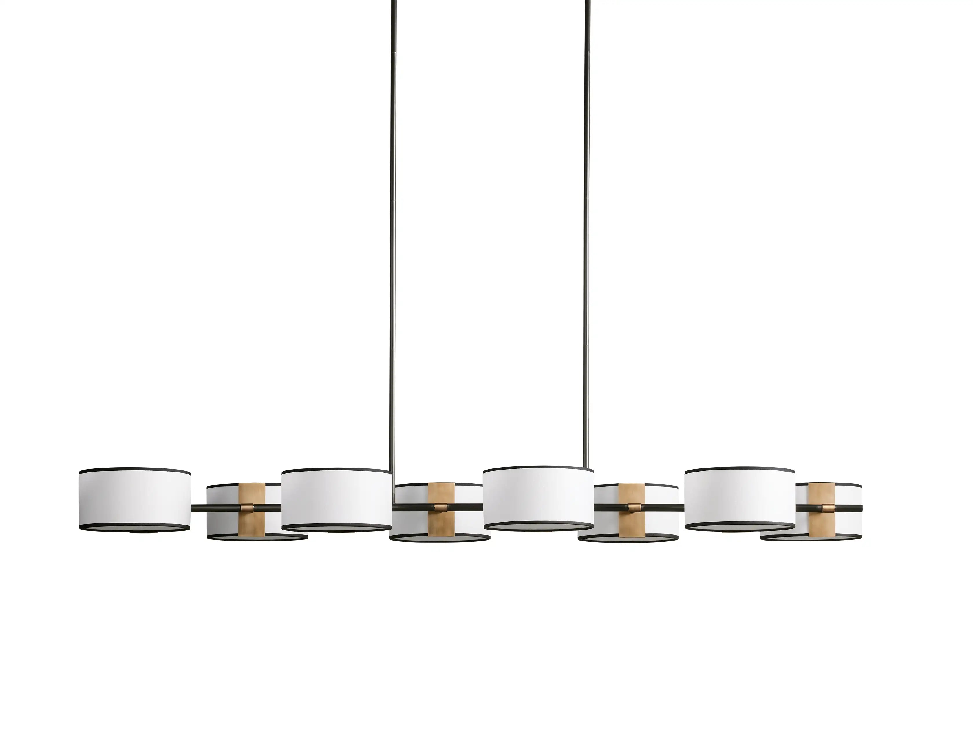 Daphne Linear Chandelier - Modern 6-Light LED Pendant Lighting Fixture for Dining Room, Kitchen Island & Living Room Decor