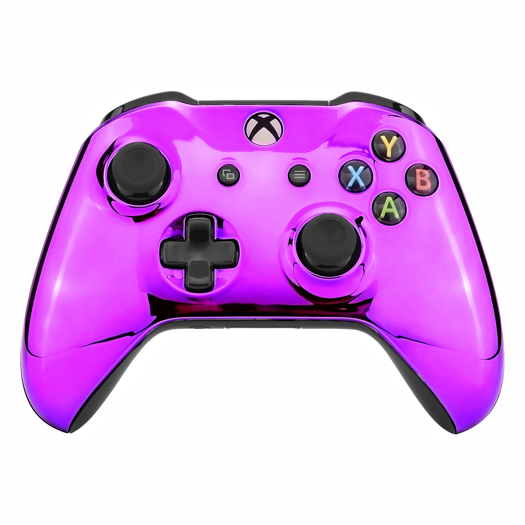 eXtremeRate Chrome Purple Front Housing Shell Faceplate for Xbox One S & Xbox One X Controller (Model 1708) - Replacement Cover with Premium Finish - Perfect for Gaming, Customization & Controller Repair