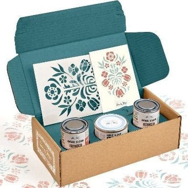 Scandinavian Stencil and Paint Gift Kit - DIY Nordic Art Craft Set for Home Decor, Wall Painting & Creative Projects
