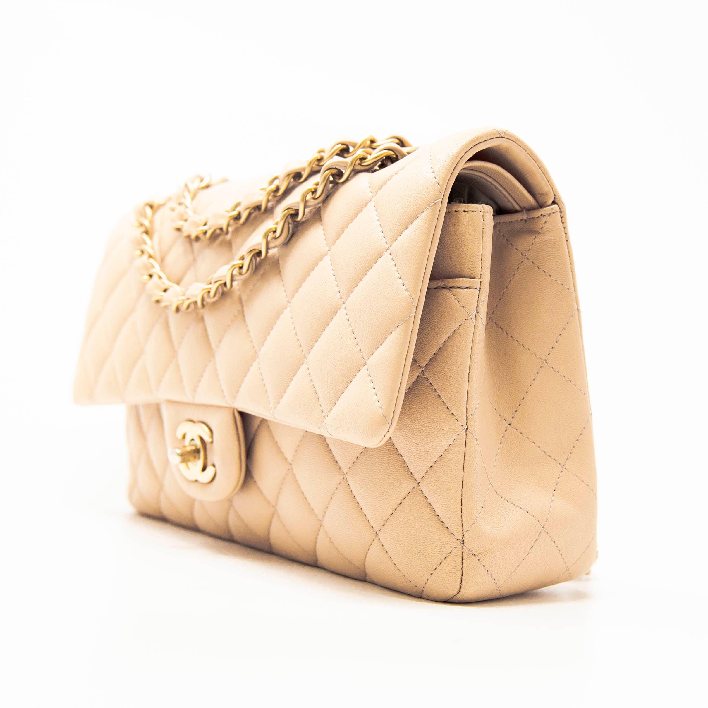 Chanel Beige Medium Classic Flap Bag - Timeless Luxury Handbag for Women | Perfect for Work, Evening Events & Everyday Elegance