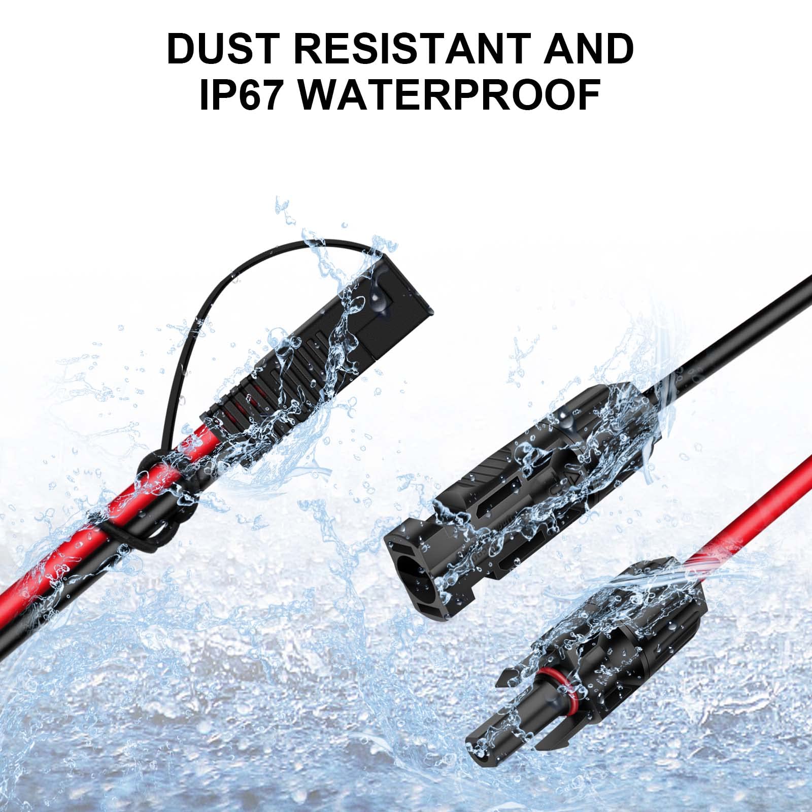 iGreely 10AWG Solar Panel Connector Cable - SAE to Male & Female PV Extension Wire for RV, Solar Battery Charger | Weatherproof DC Power Adapter with Polarity Reverse | Perfect for Off-Grid Power, Marine & Camping Applications