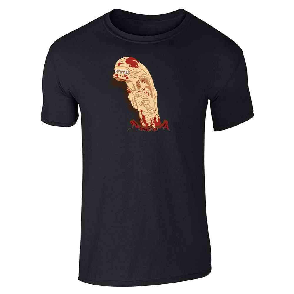 Pop Threads Chestburster Horror Alien Halloween Graphic Tee for Men - Scary Movie Cosplay Costume & Geek Gift for Sci-Fi Fans