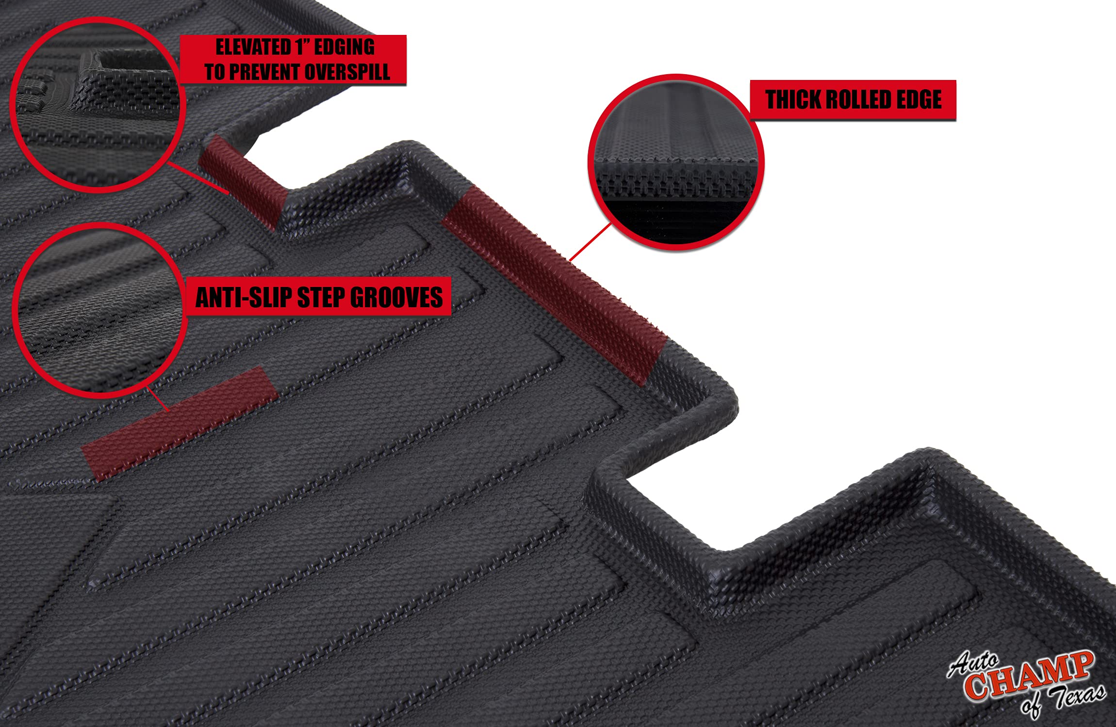 Premium All-Weather Floor Mats for 2016-2021 Tesla Model X 6 Seater - Waterproof Car Mats for Front & Rear Seats (1st & 2nd Row, Black) - Durable Protection Against Mud, Snow & Spills - Perfect for Daily Commute, Road Trips & Family Adventures