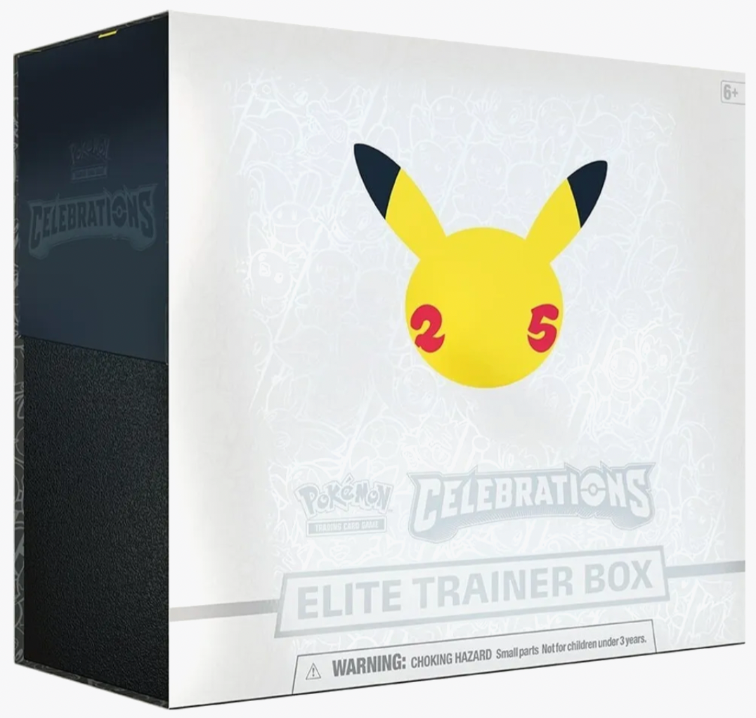 Pokemon Celebrations Elite Trainer Box (ETB) - Collectible Trading Card Game Set for Battles & Display | Perfect for Gifts, Tournaments, and Pokemon Fans