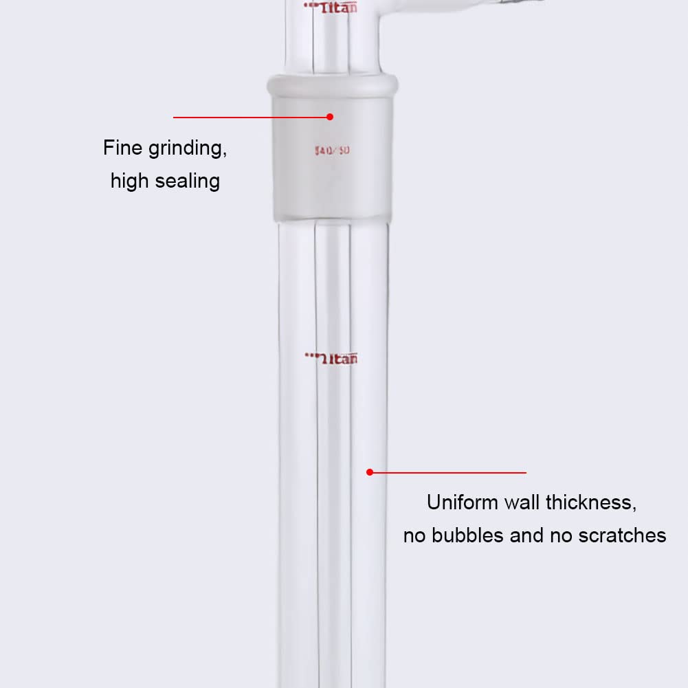 2-Part Glass Vacuum Cold Trap with 40/50 Joint - Lab Gas Washing Bottle for Solvent Removal & Vacuum Distillation | Ideal for Chemistry Labs, Research & Industrial Applications