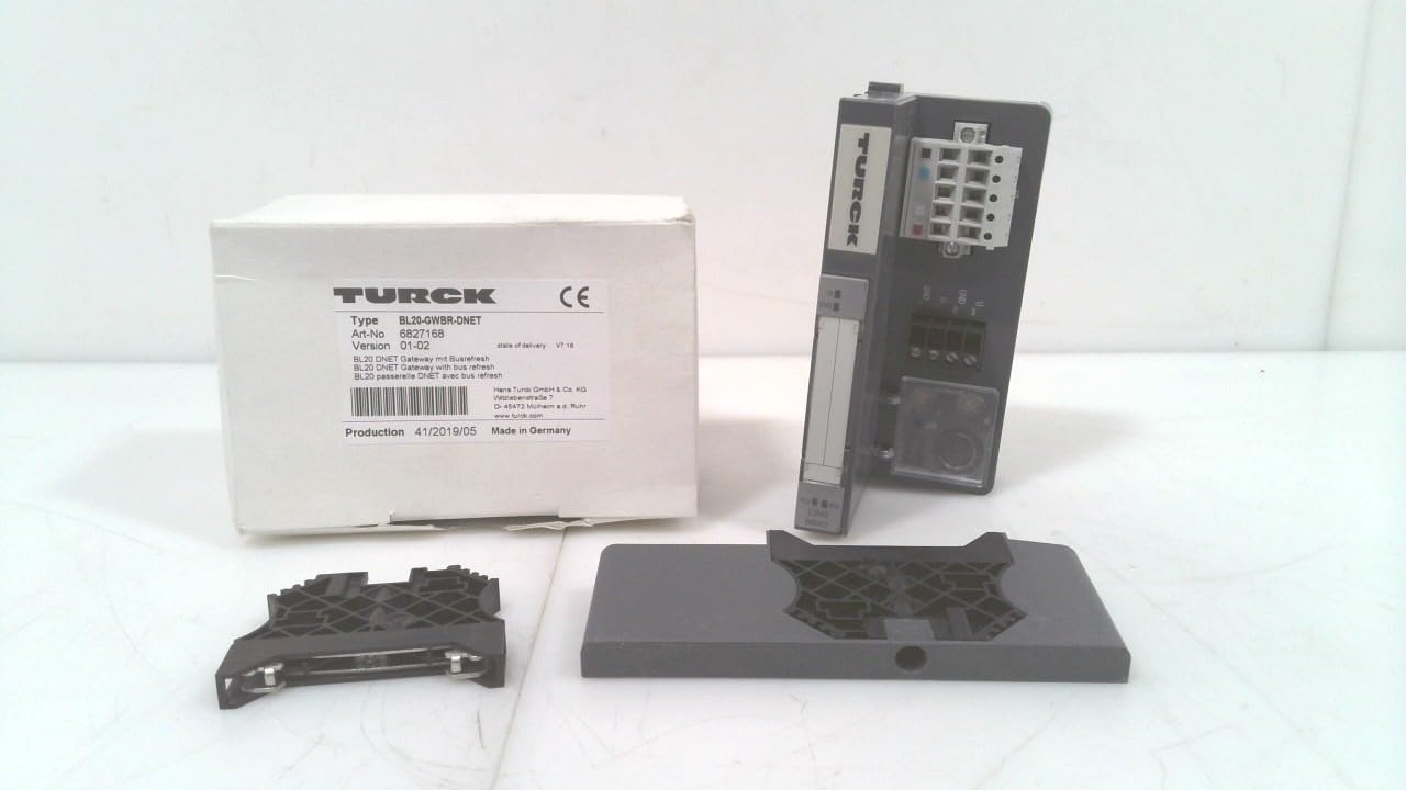 TURCK BL20-GWBR-DNET (6827168) DeviceNet Ethernet Gateway Module - Expandable I/O, Multiprotocol Support (DeviceNet & CANopen), IP20 In-Cabinet System for Industrial Automation & Machine Control