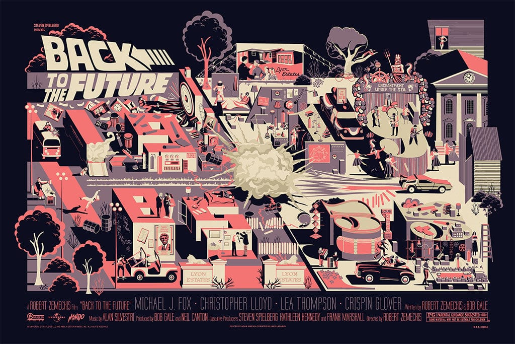 Back To The Future Movie Poster - Limited Edition Screen Print Art - Perfect for Home Theater Decor & Sci-Fi Fan Gifts