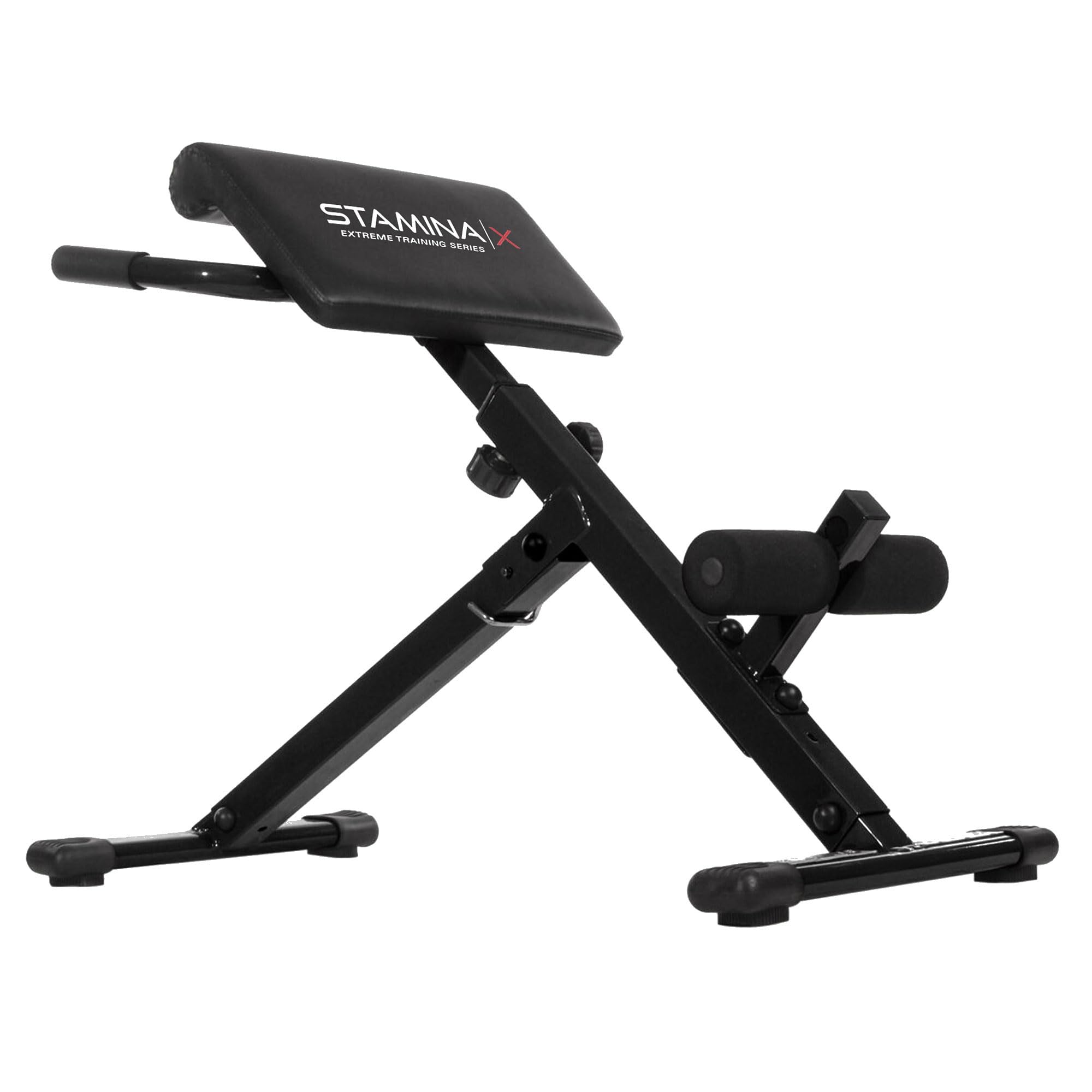 Stamina X Adjustable Ab, Back & Core Strength Training Bench - Hyperextension & Sit-Up Workout Equipment for Home Gym Fitness - Perfect for Full-Body Toning & Strength Building