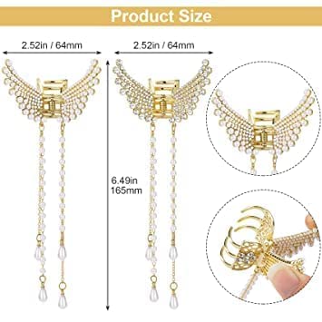 Butterfly Hair Clips with Pearl Tassels - Small Hair Claw Barrettes for Women & Girls - Perfect for Weddings, Parties & Everyday Styling