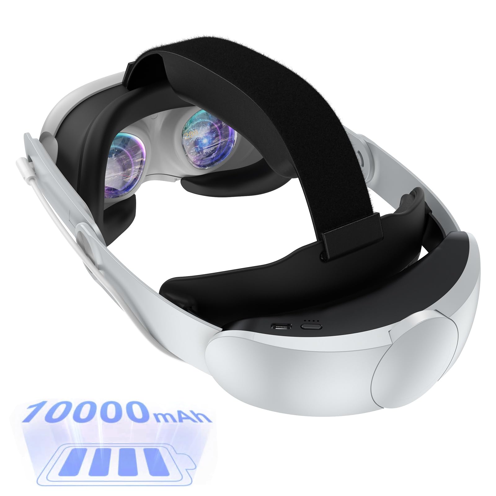 Elite Strap for Meta Quest 3 with 10000mAh Battery - Adjustable Headset Accessory for Enhanced Comfort & Counter Balance - Perfect for VR Gaming, Movies & Extended Play Sessions