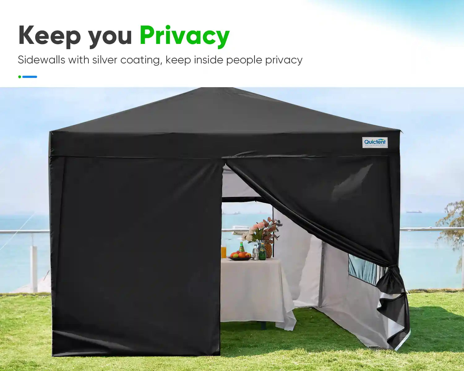 10' x 10' Pop Up Privacy Canopy Tent with Side Walls - Perfect for Outdoor Events, Beach Parties, and Backyard Gatherings