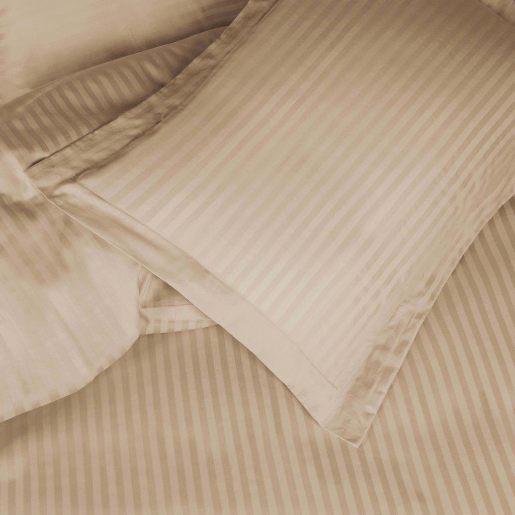 Luxury Egyptian Cotton 600 Thread Count Duvet Cover Set - Queen Size, Striped Design for Bedroom Decor | Soft & Breathable Bedding Set for Hotels, Guest Rooms & Master Bedrooms