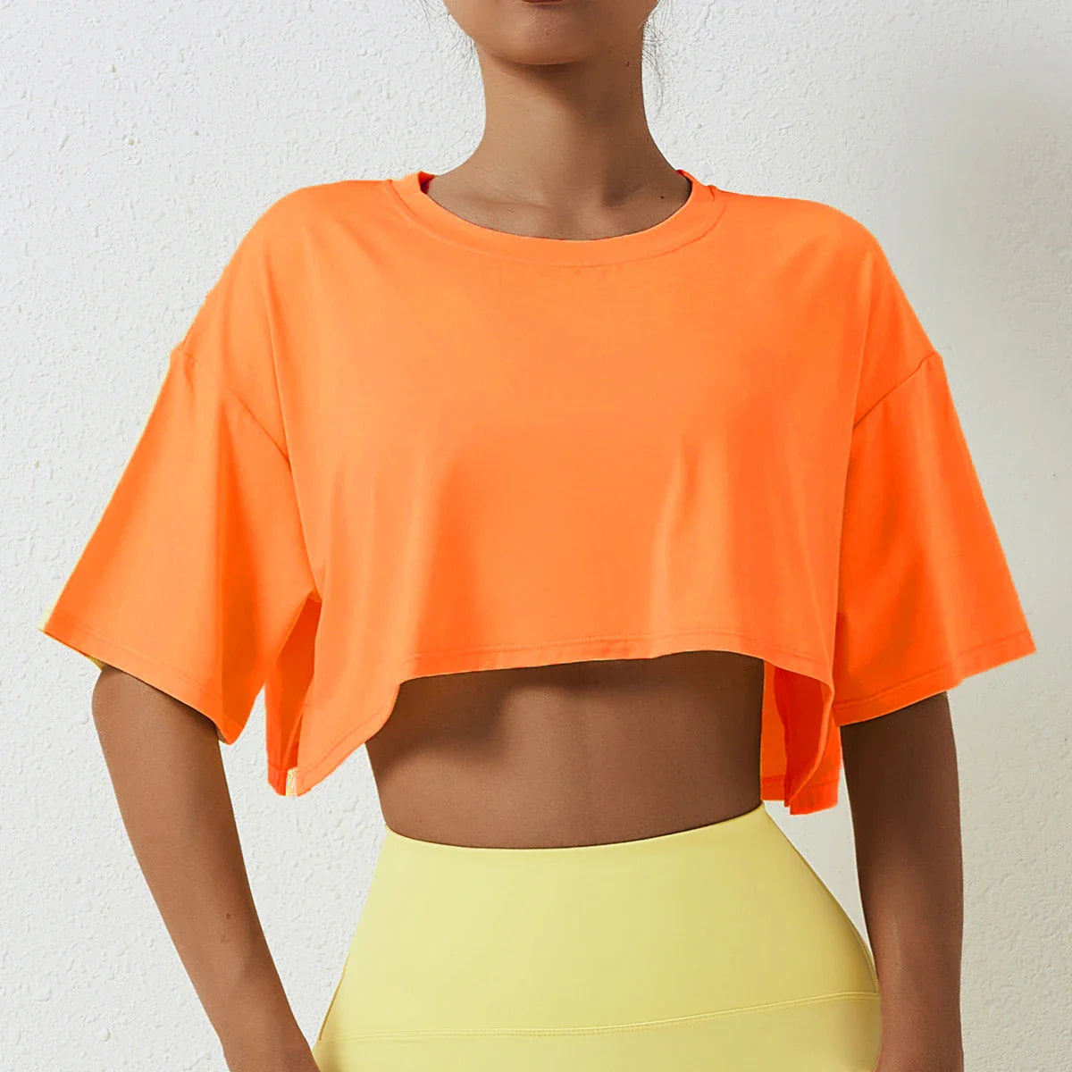 Women's Cotton Short Sleeve Crop Top - Breathable Yoga, Running & Gym Workout Shirt - Loose Fit Fitness Tee for Dance, Exercise & Sports - Perfect for Yoga Studios, Gym Sessions & Outdoor Activities